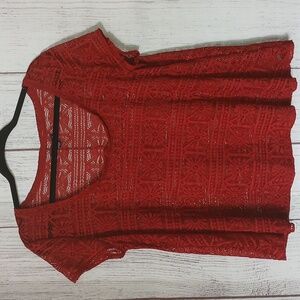 American Eagle lace design layering top size large